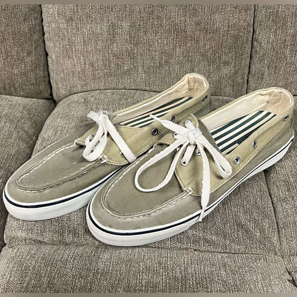 Sperry Men's Canvas Boat Shoes - Gray and Cream